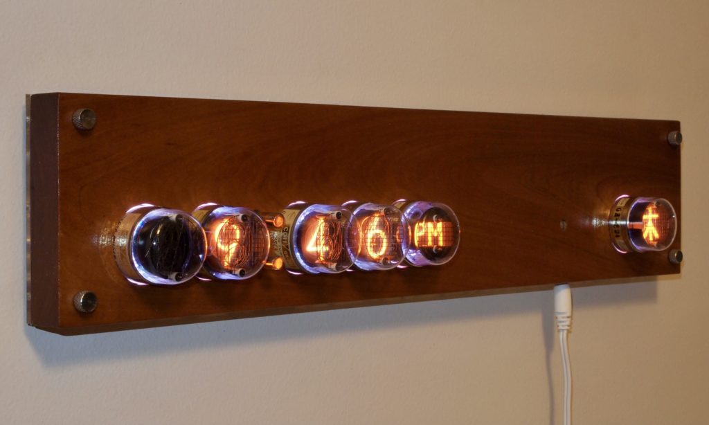 Wall mounted nixie tube clock