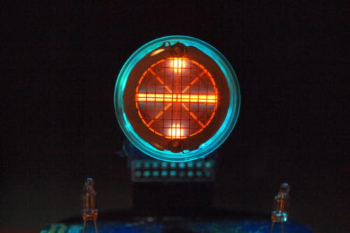 Backlit Rodan CD-14 showing divide sign